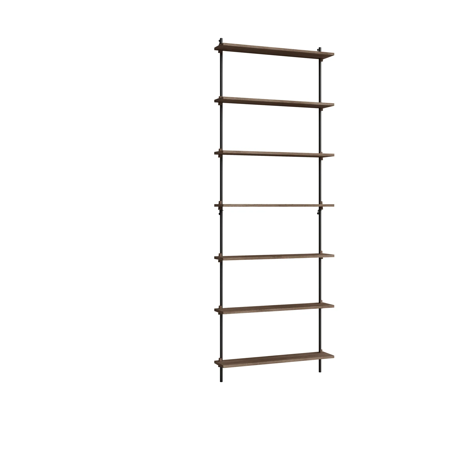 Moebe wall shelving ws.230.1, Smoked oak-black MOEBE