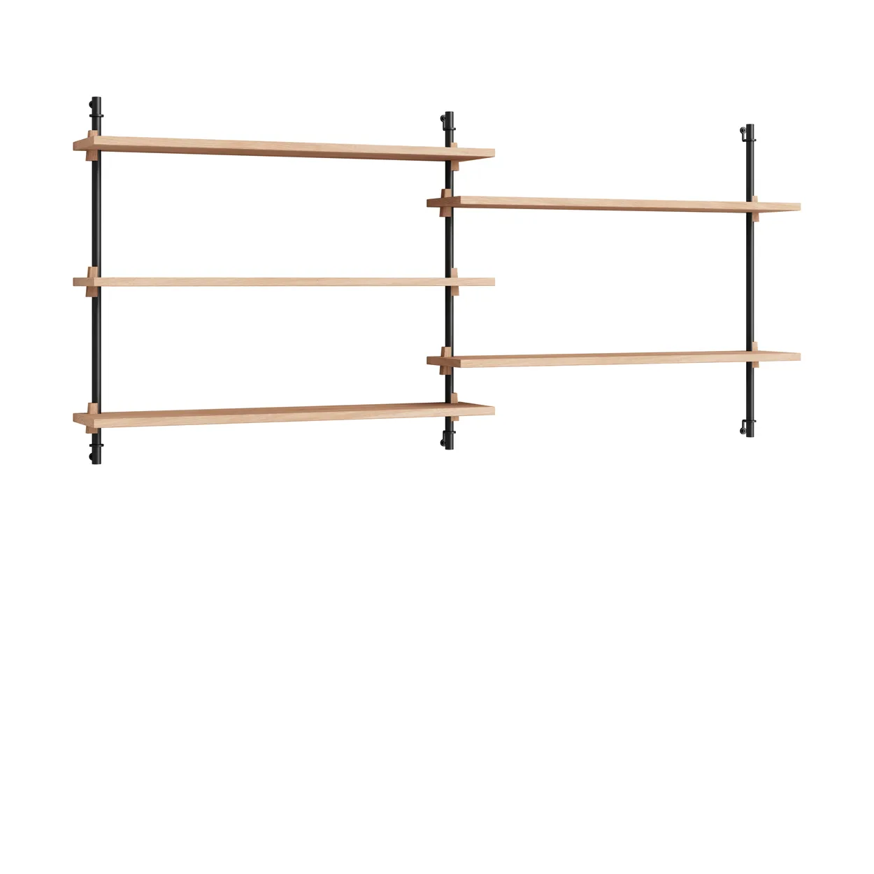 Moebe wall shelving ws.65.2.B Oak-black | Scandinavian Design | Shelves & shelving systems | Brown