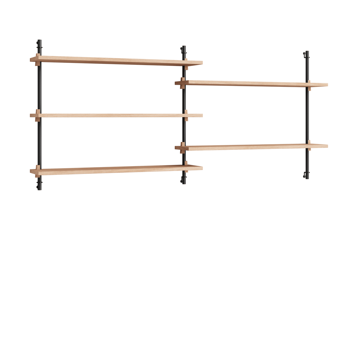Moebe wall shelving ws.65.2.B Oak-black | Scandinavian Design | Shelves & shelving systems | Brown