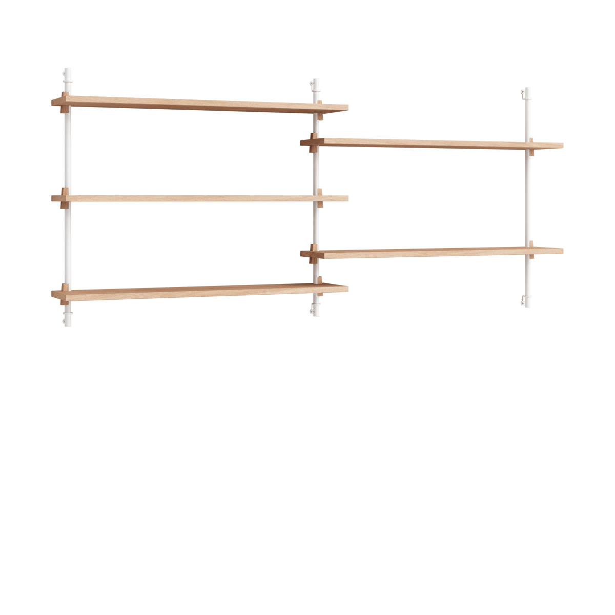 Moebe wall shelving ws.65.2.B Oak-white | Scandinavian Design | Shelves & shelving systems | Brown