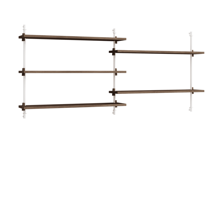 Moebe wall shelving ws.65.2.B - Smoked oak-white - MOEBE