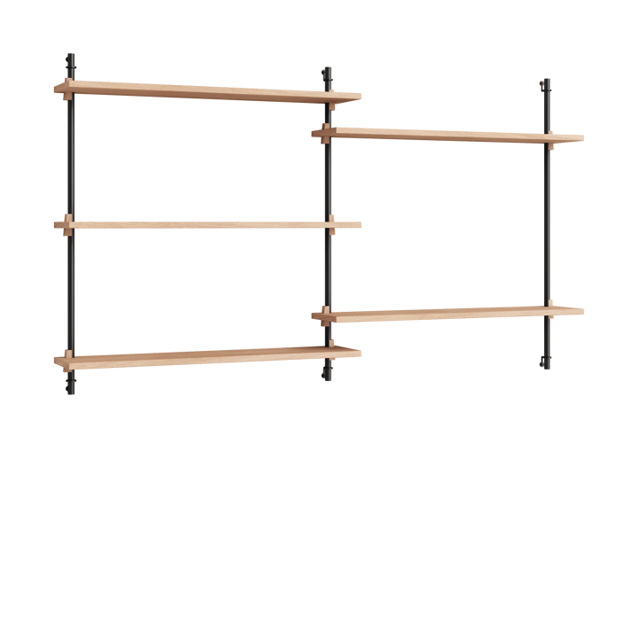 Moebe wall shelving ws.85.2.B - Oak-black - MOEBE