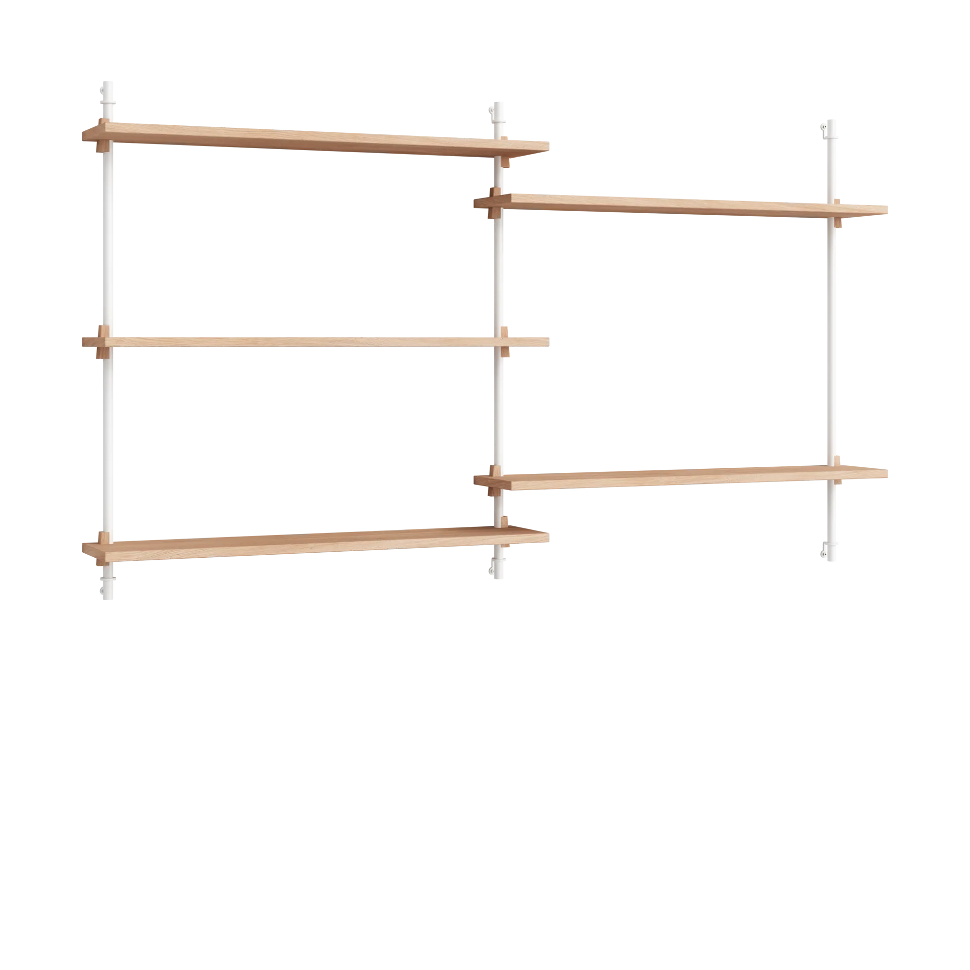 Moebe wall shelving ws.85.2.B, Oak-white MOEBE