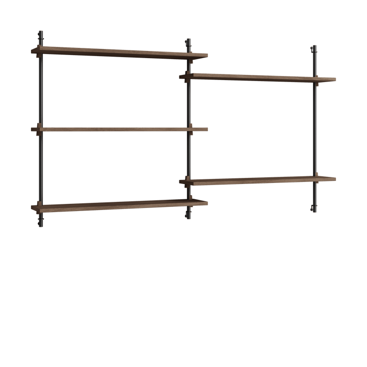 Moebe wall shelving ws.85.2.B - Smoked oak-black - MOEBE