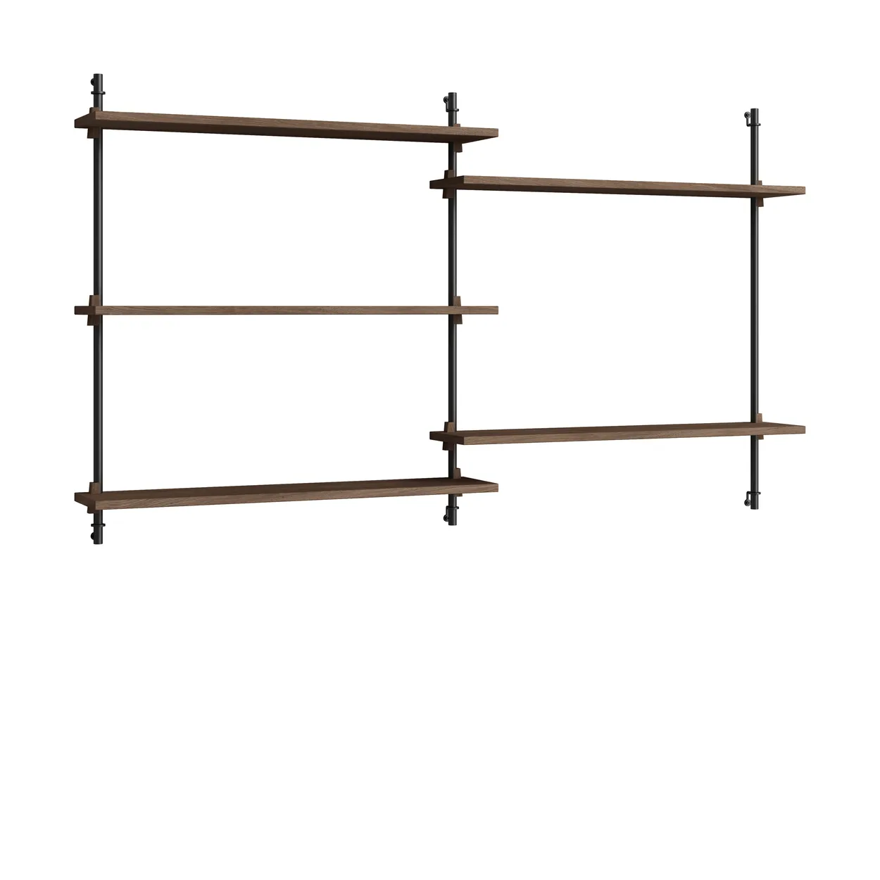 Moebe wall shelving ws.85.2.B oak-black | Scandinavian Design | Shelves & shelving systems | Brown