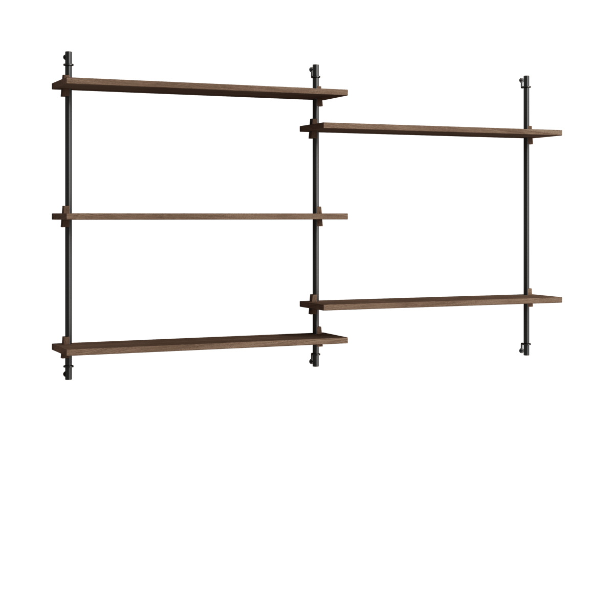 Moebe wall shelving ws.85.2.B oak-black | Scandinavian Design | Shelves & shelving systems | Brown