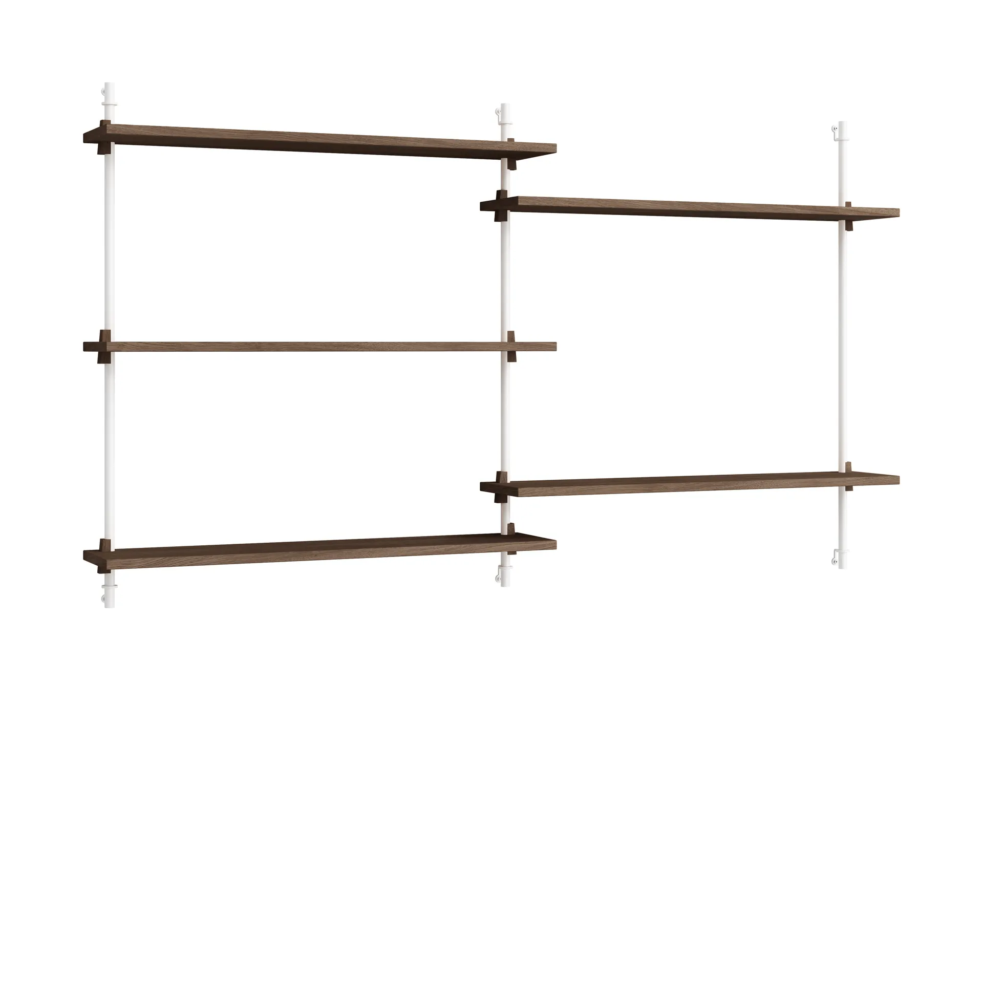 Moebe wall shelving ws.85.2.B, Smoked oak-white MOEBE