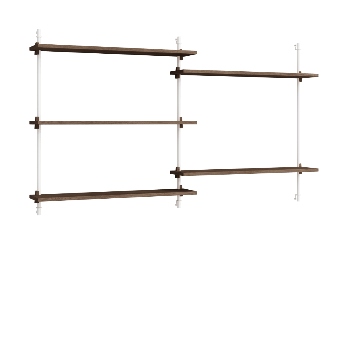 Moebe wall shelving ws.85.2.B oak-white | Scandinavian Design | Shelves & shelving systems | Brown