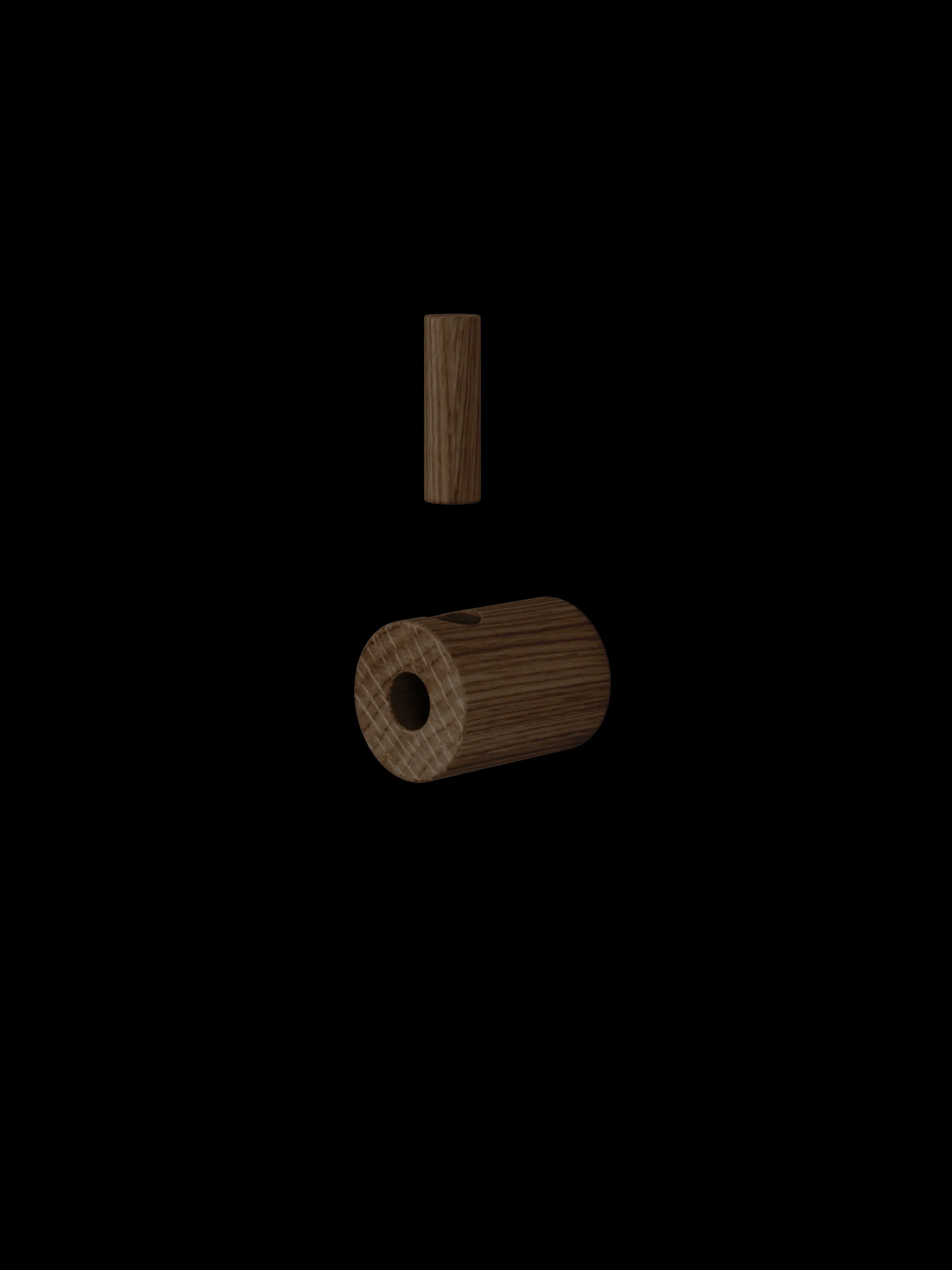 Moebe wooden wall hook, Smoked oak MOEBE