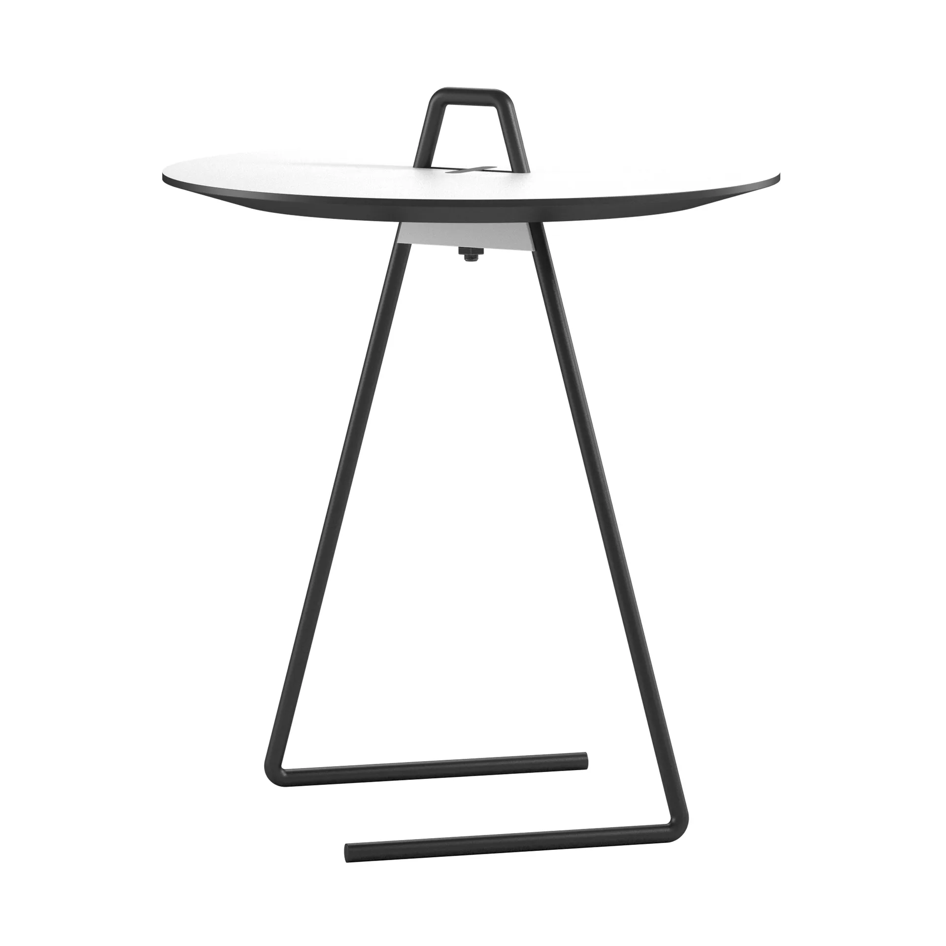 Portable side table Ø45 cm, Black. White MOEBE