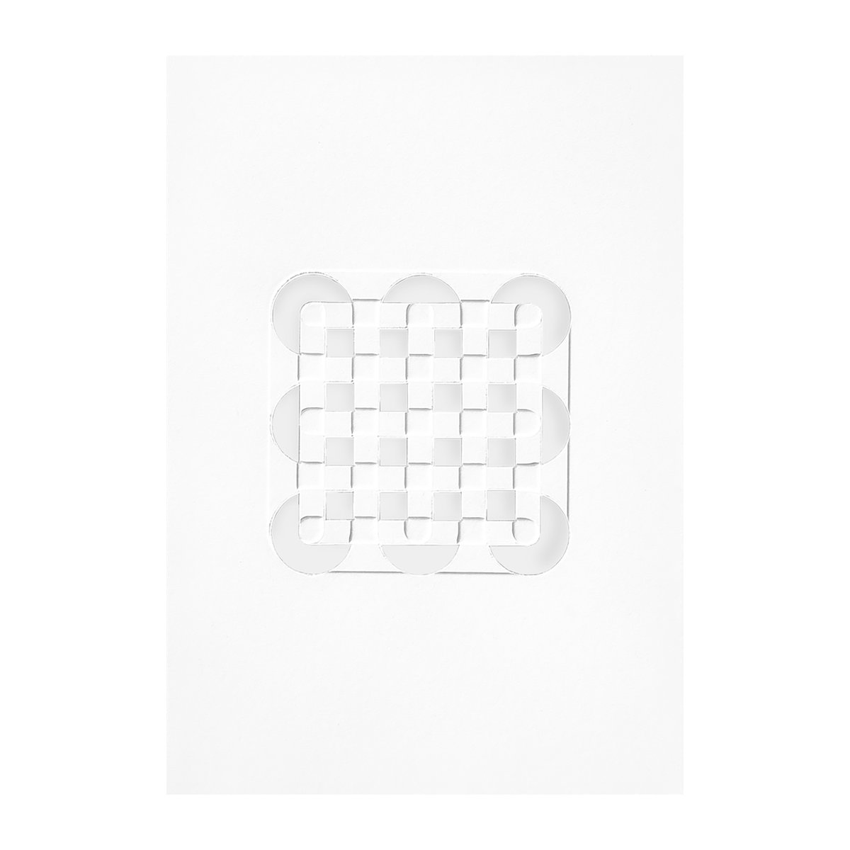 MOEBE Relief artwork circles & squares 21x29.7 cm Off White