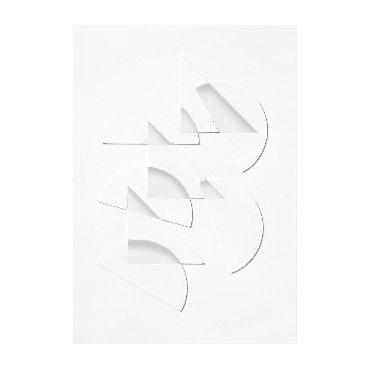 MOEBE Relief artwork half moons & triangles 21x29.7 cm Off White
