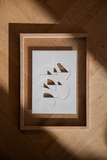 Relief artwork half moons & triangles 21x29.7 cm - Off White - MOEBE