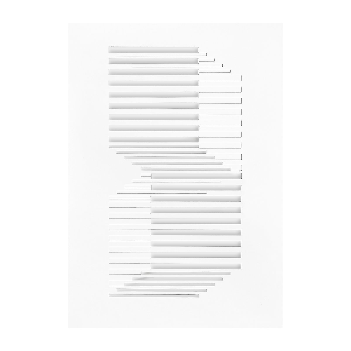MOEBE Relief artwork shifted lines 14.8x21 cm Off White