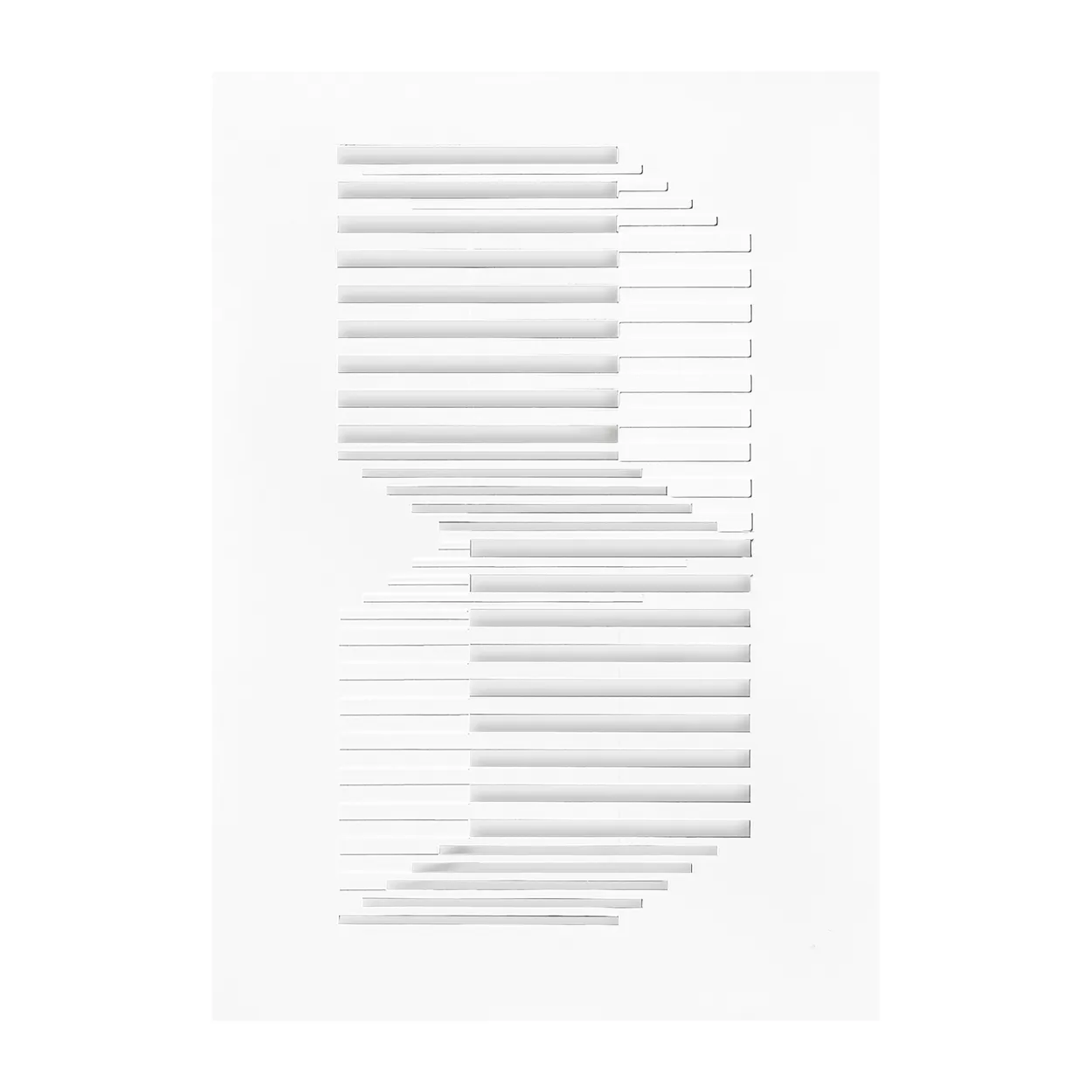 MOEBE Relief artwork shifted lines 21x29.7 cm Off White