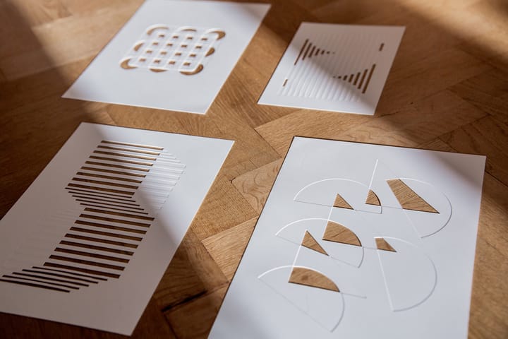 Relief artwork shifted lines 21x29.7 cm, Off White MOEBE