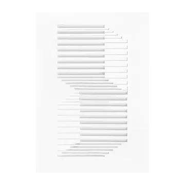 Relief artwork shifted lines 29.7x42 cm - Off White - MOEBE