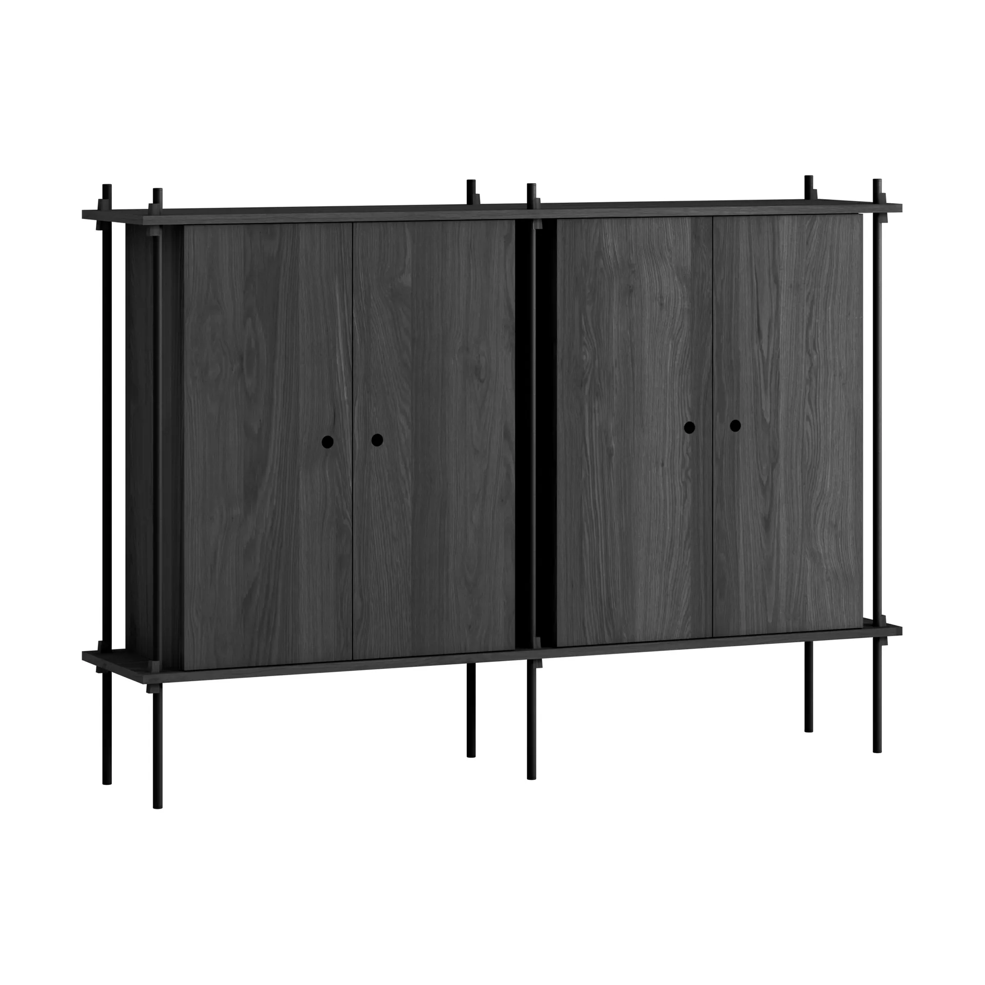 Shelving System Cabinet cabinet, Black, 163x115x35 cm, S.115.2.E MOEBE