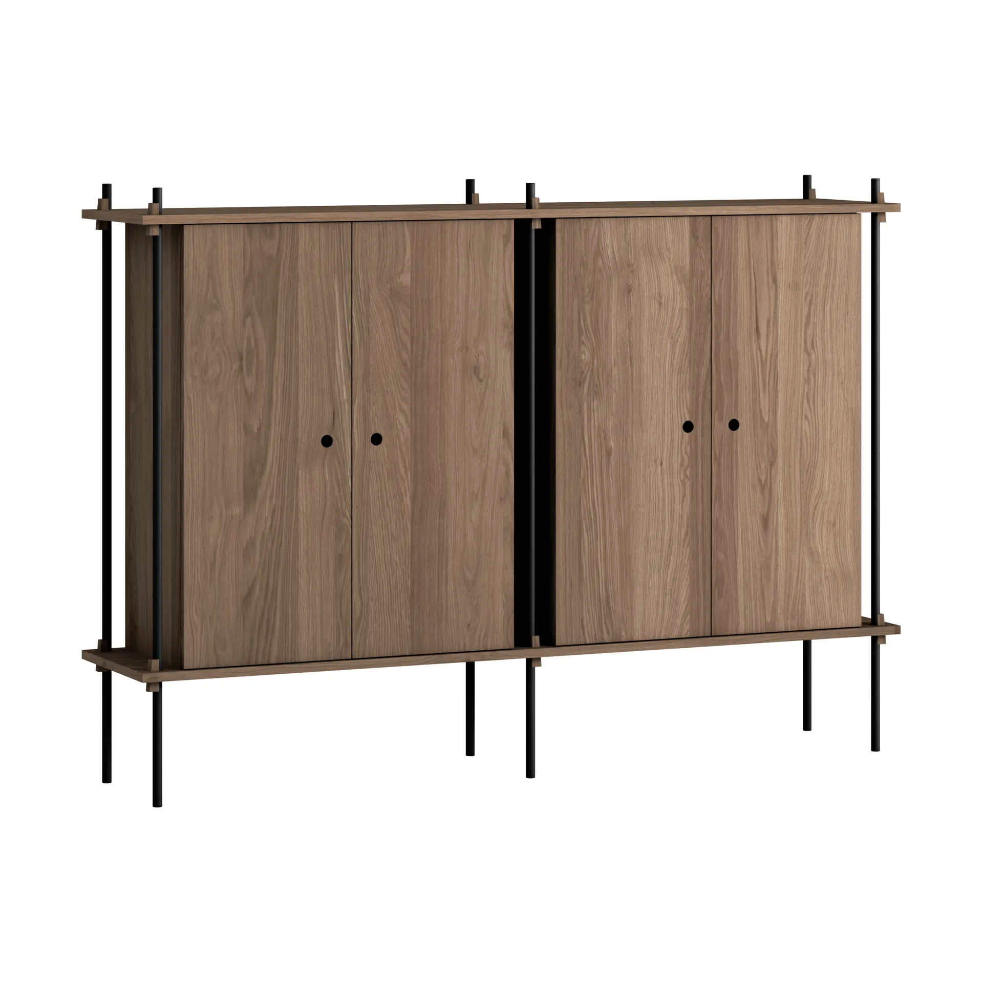 Shelving System Cabinet cabinet, Smoked oak-black, 163x115x35 cm, S.115.2.E MOEBE