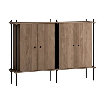 Shelving System Cabinet cabinet - Smoked oak-black, 163x115x35 cm, S.115.2.E - MOEBE
