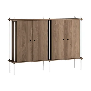 Shelving System Cabinet cabinet - Smoked oak-white, 163x115x35 cm S.115.2.E - MOEBE