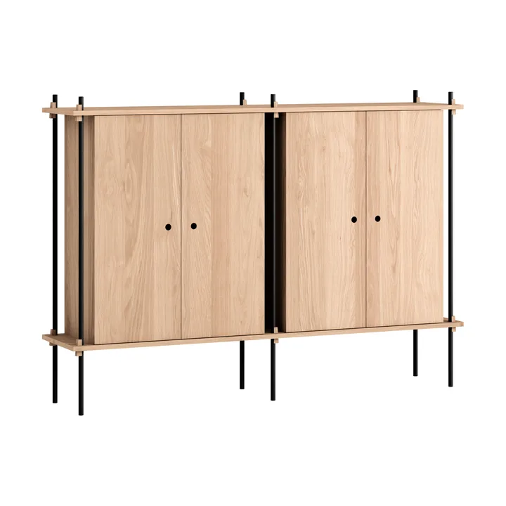 Shelving System Cabinet - Oak-black, 163x115x35 cm, S.115.2.E - MOEBE