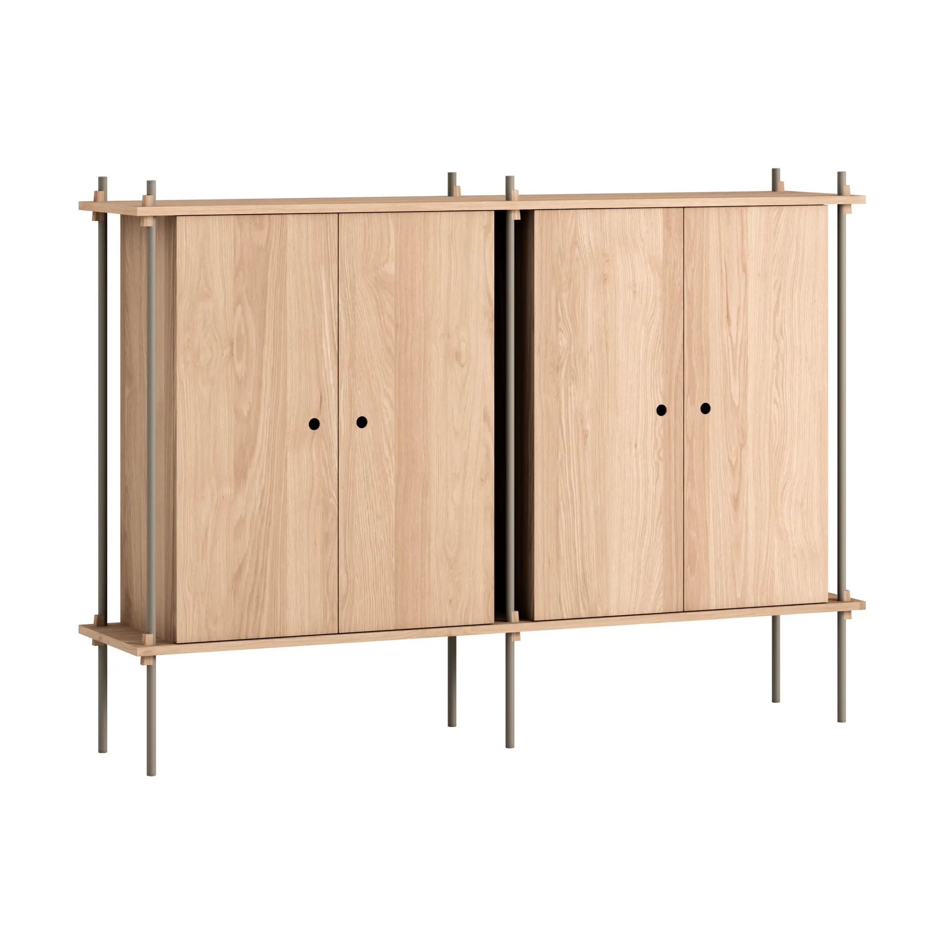 Shelving System Cabinet, Oak-warm grey, 163x115x35 cm, S.115.2.E MOEBE