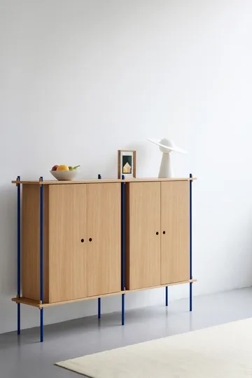 Shelving System Cabinet - Smoked oak-black, 163x115x35 cm, S.115.2.E - MOEBE