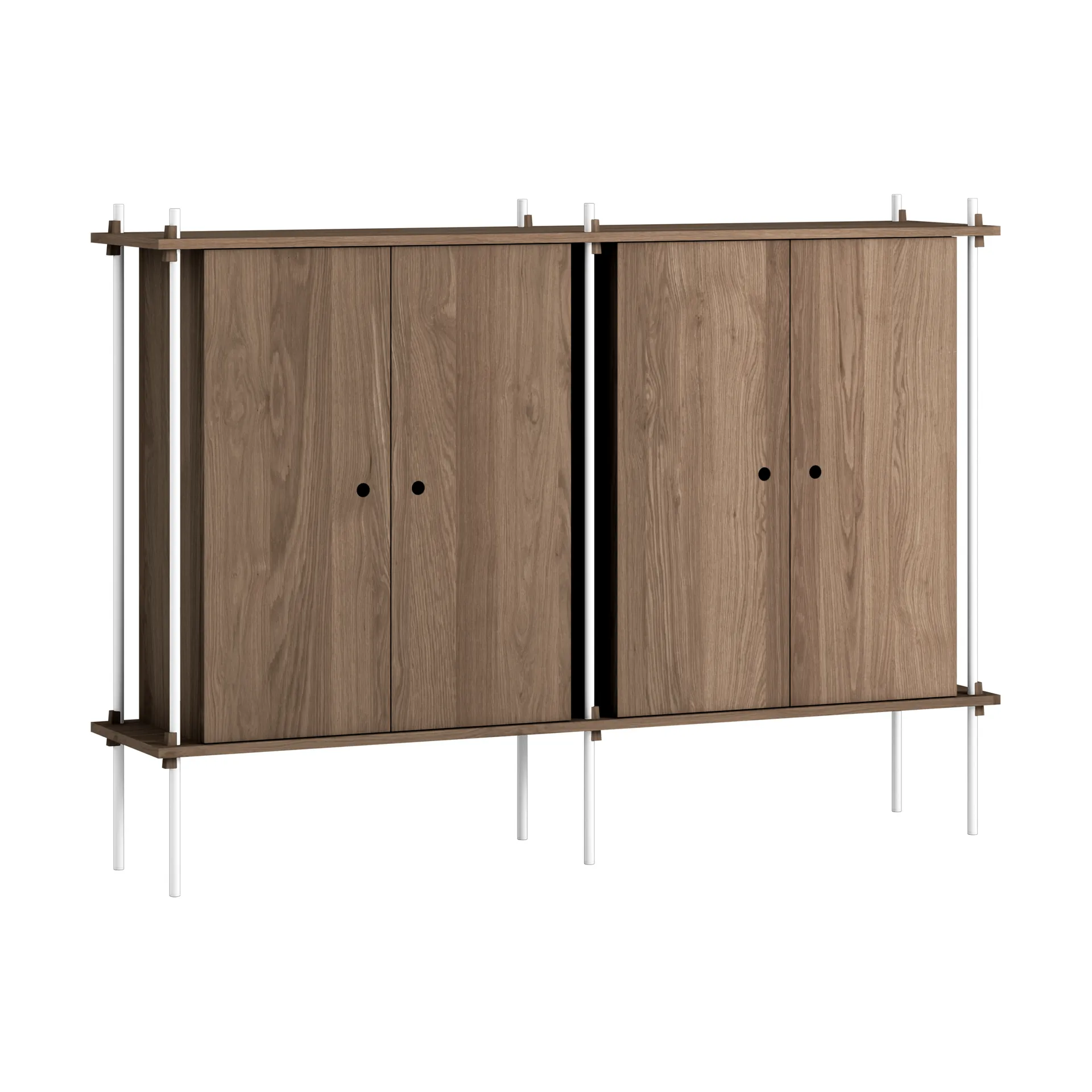 Shelving System Cabinet, Smoked oak-white, 163x115x35 cm S.115.2.E MOEBE