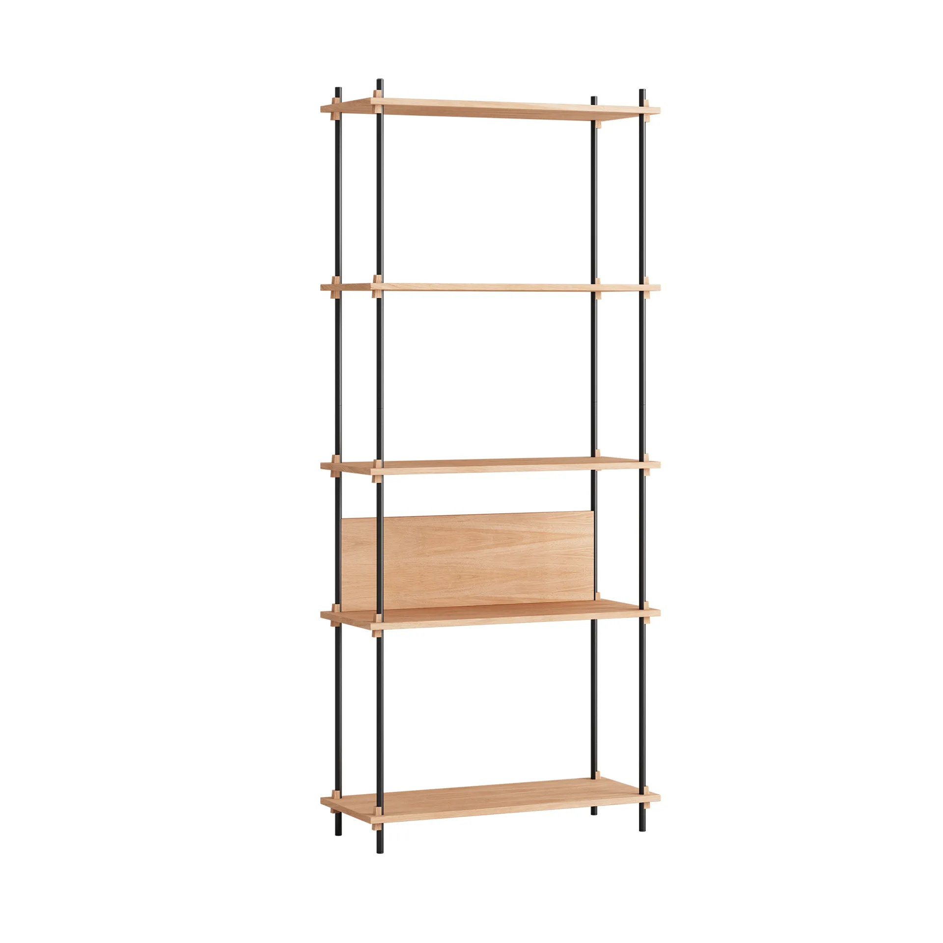 Shelving System classic shelf, Oak-black, 86x200x35 cm, S.200.1.A MOEBE