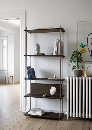 Shelving System classic shelf - Oak-black, 86x200x35 cm, S.200.1.A - MOEBE