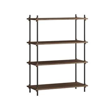 Shelving System classic shelf - Smoked oak-black, 86x115x35 cm, S.115.1.A - MOEBE