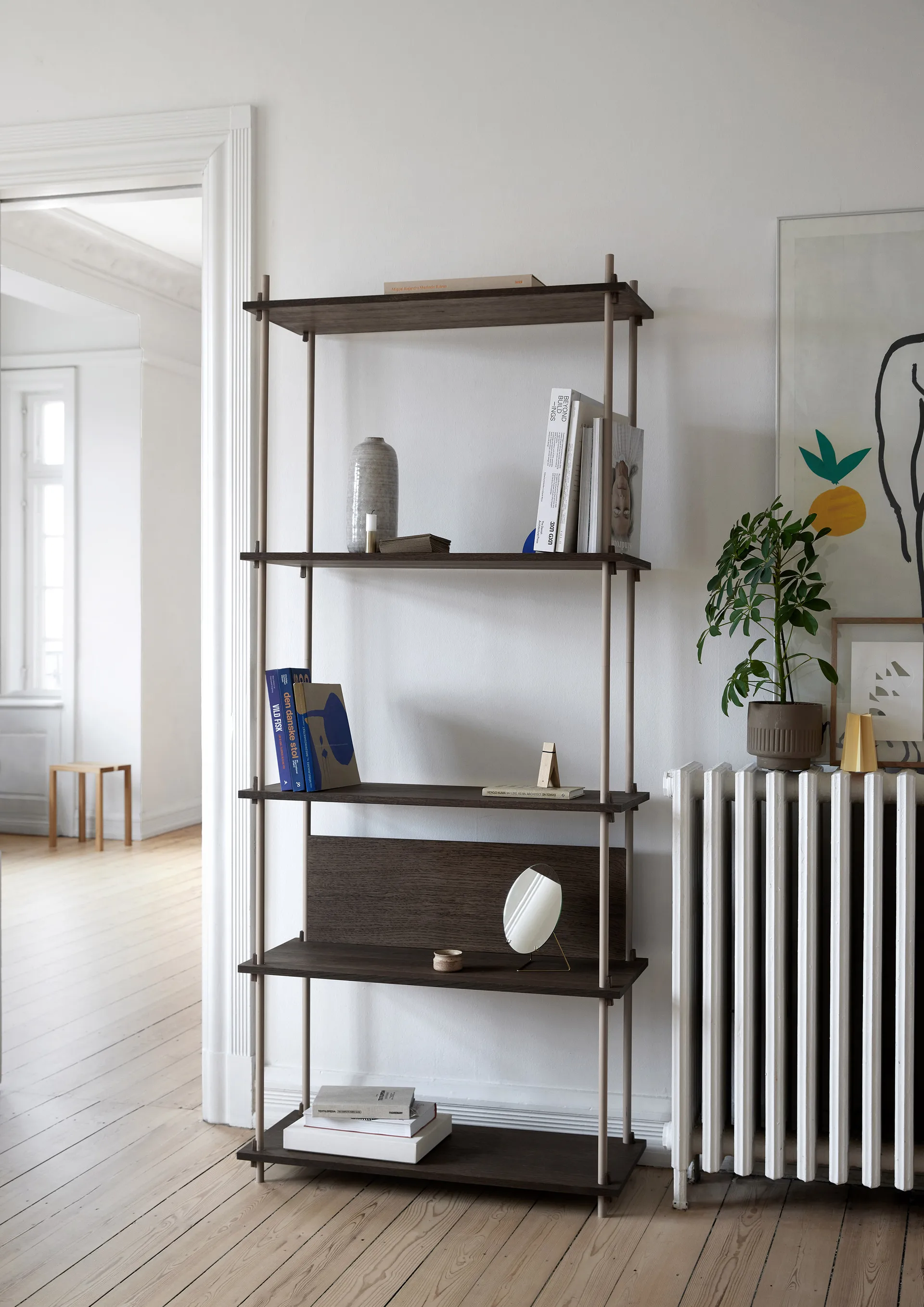 Shelving System classic shelf, Smoked oak-warm grey, 86x85x35 cm, S.85.1.A MOEBE
