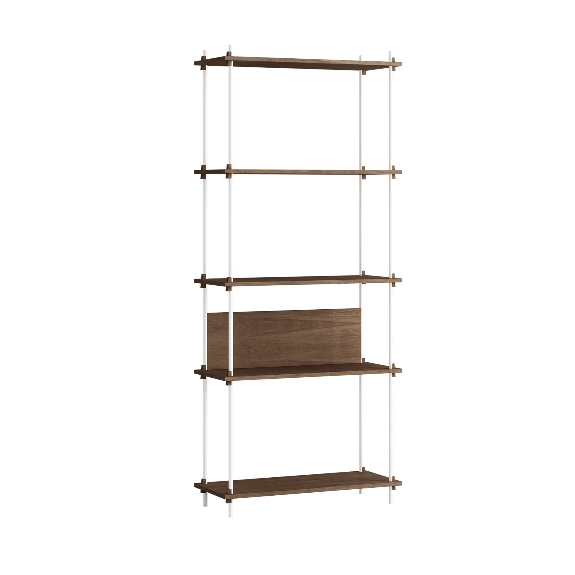 Shelving System classic shelf, Smoked oak-white, 86x200x35 cm, S.200.1.A MOEBE