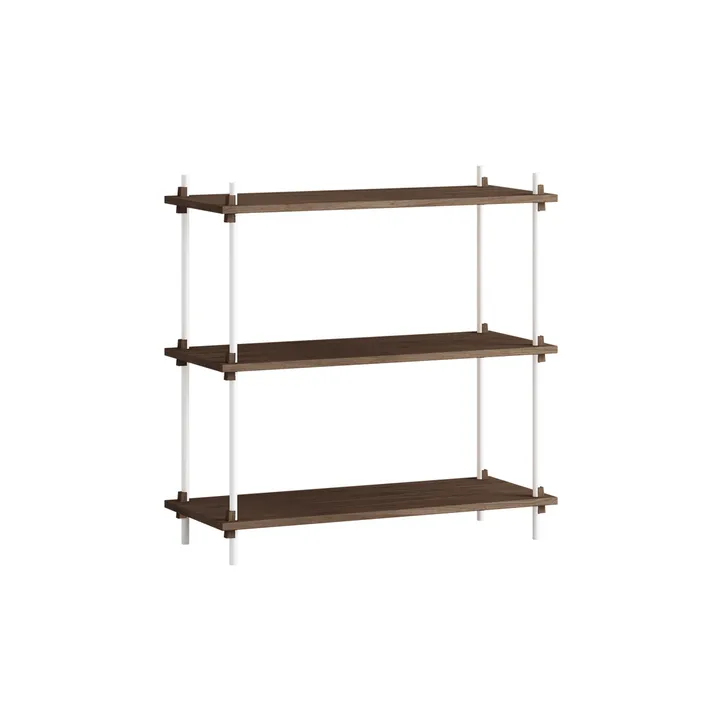 Shelving System classic shelf - Smoked oak-white, 86x85x35 cm, S.85.1.A - MOEBE