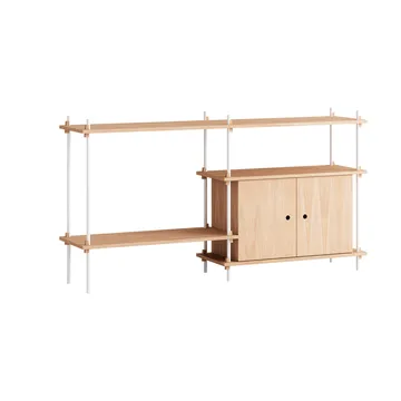 Shelving System shelf with cabinet - Oak-white, 163x85x35 cm, S.85.2.C - MOEBE