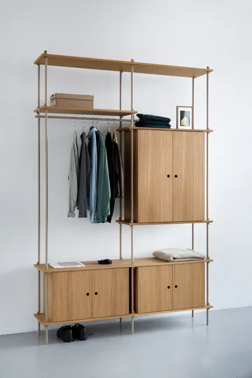 Shelving System shelf with cabinet - Smoked oak-white, 163x85x35 cm, S.85.2.C - MOEBE
