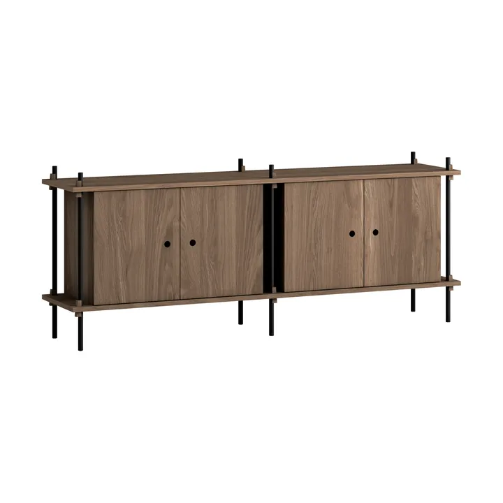 Shelving System sideboard - Smoked oak-black, 163x65x35 cm, S.65.2.D - MOEBE