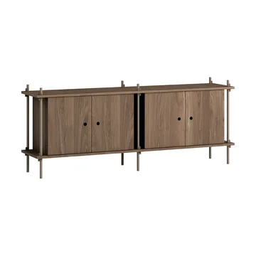 Shelving System sideboard - Smoked oak-black, 163x65x35 cm, S.65.2.D - MOEBE