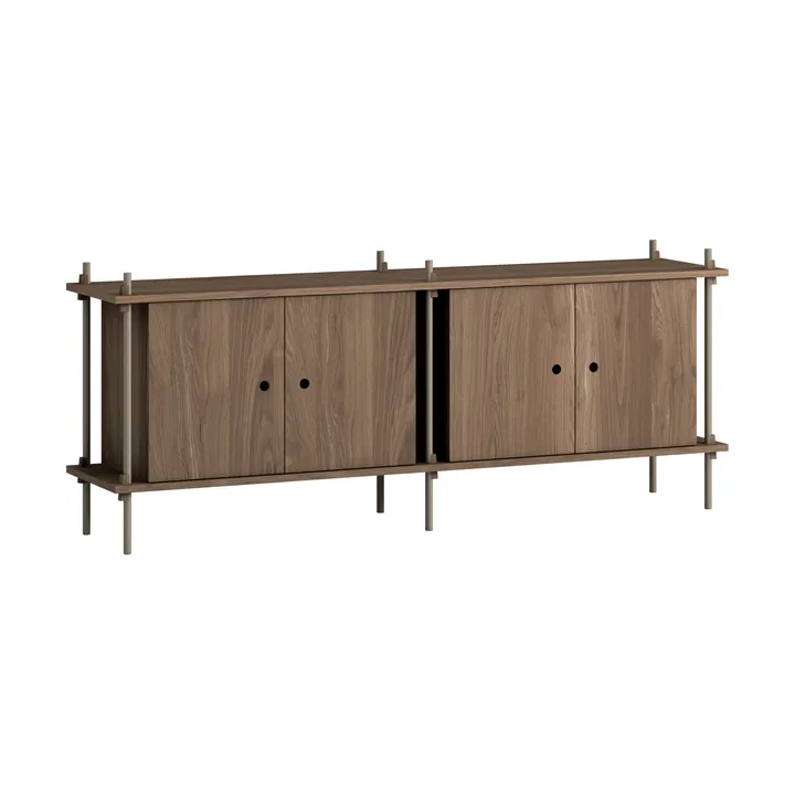 Shelving System sideboard - Smoked oak-black, 163x65x35 cm, S.65.2.D - MOEBE