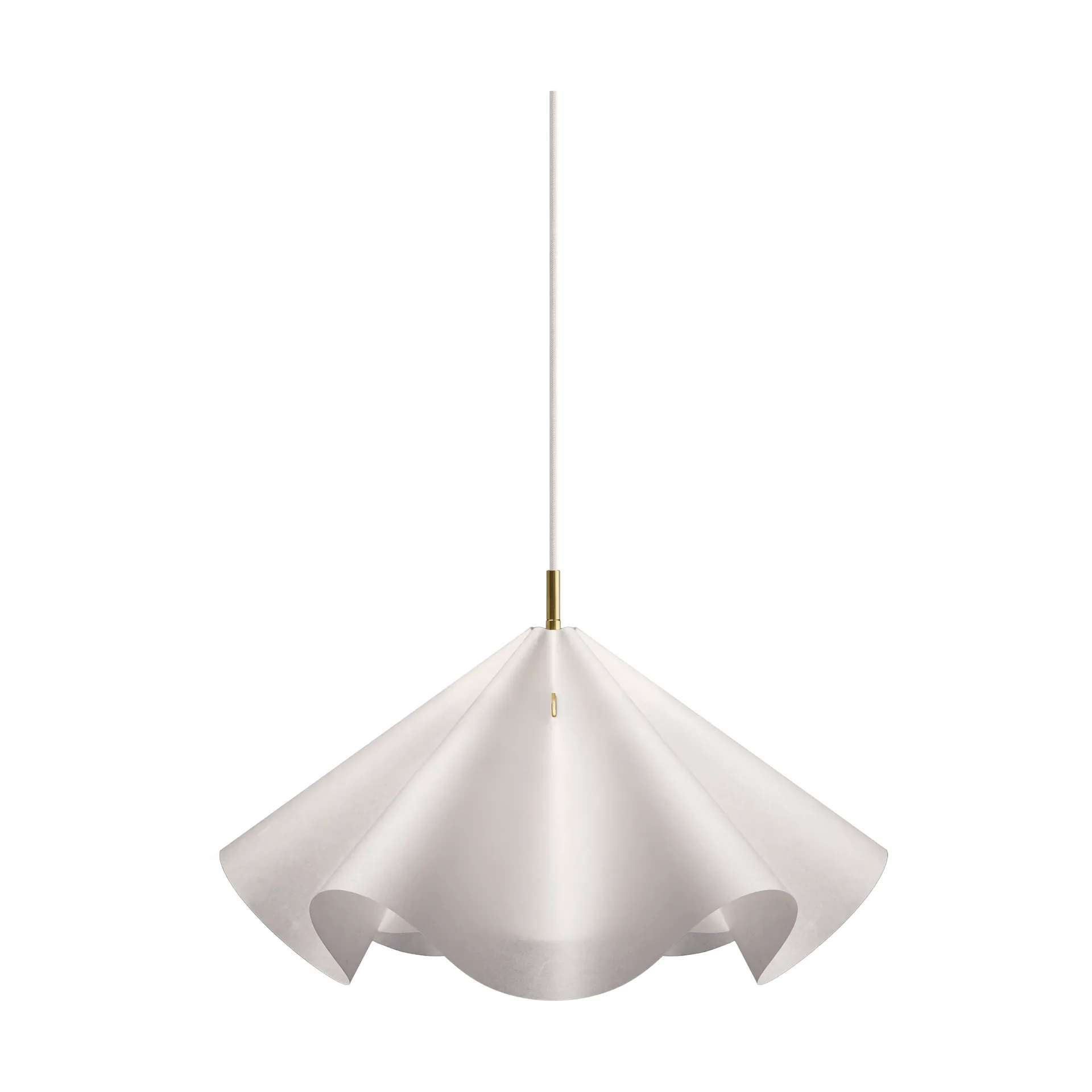 Sinuate pendant lamp, White-brass, medium Ø60x30 cm MOEBE
