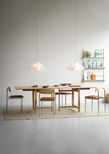 Sinuate pendant lamp - White-stainless steel, medium Ø60x30 cm - MOEBE