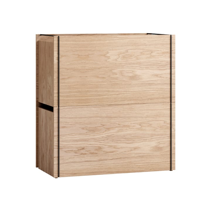 Storage box oak 33x60 cm - Wood. black - MOEBE