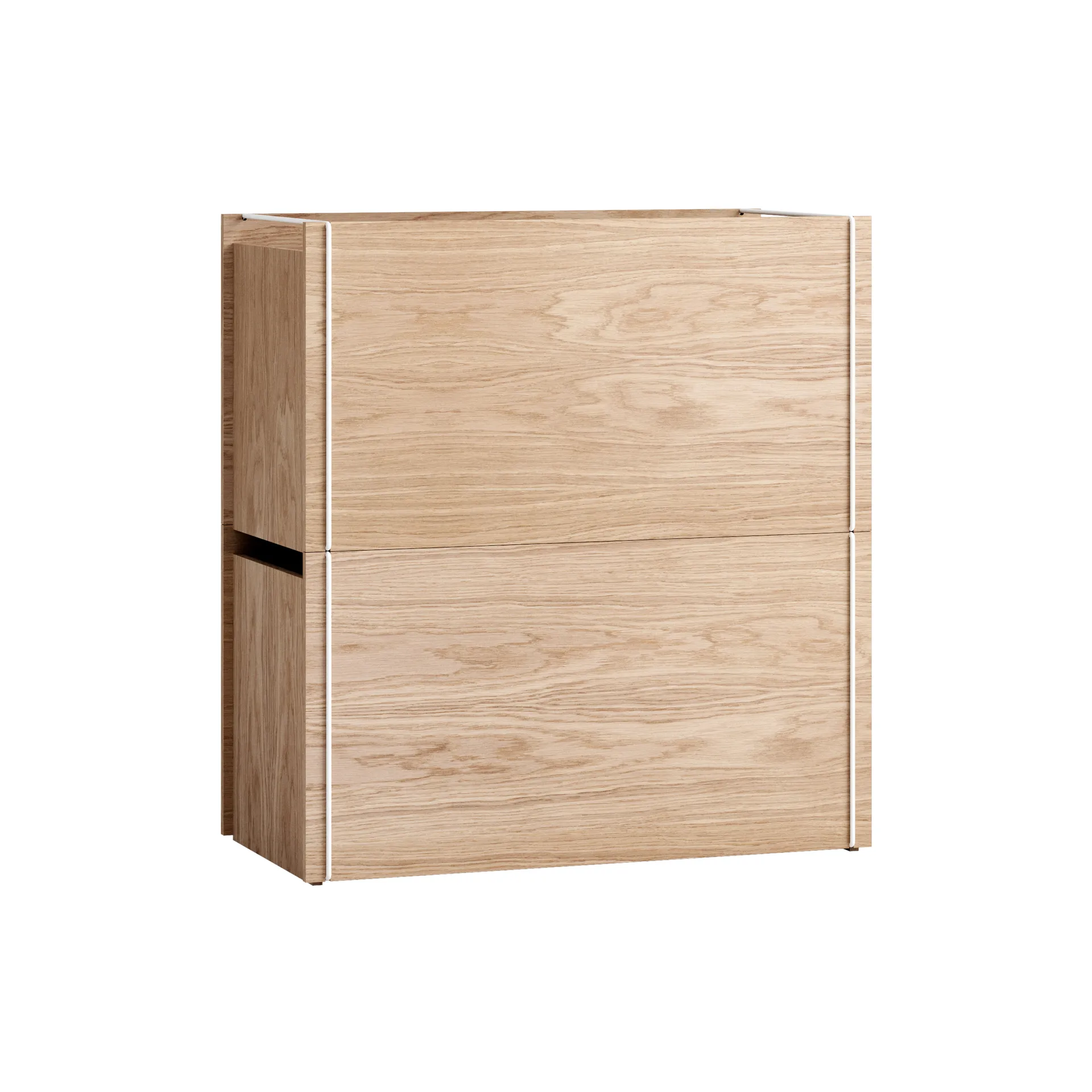 Storage box oak 33x60 cm, Wood. white MOEBE