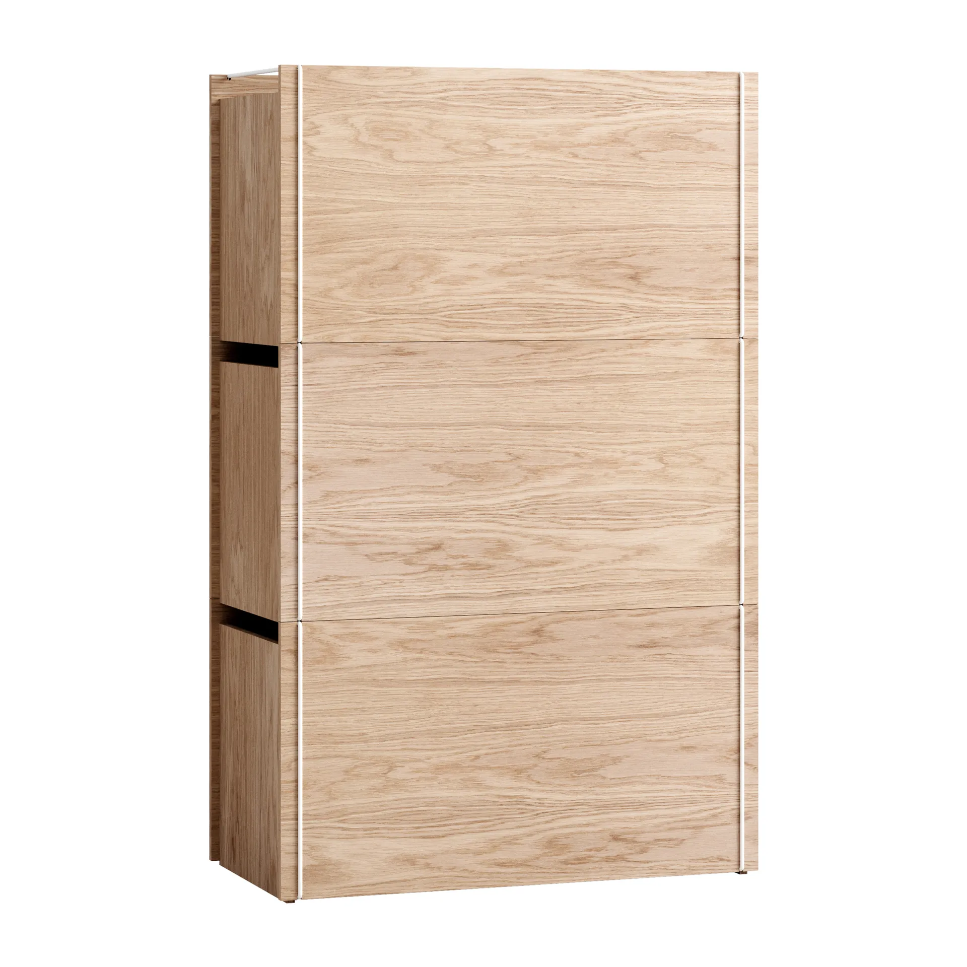 Storage box oak 33x60 cm, Wood. white MOEBE