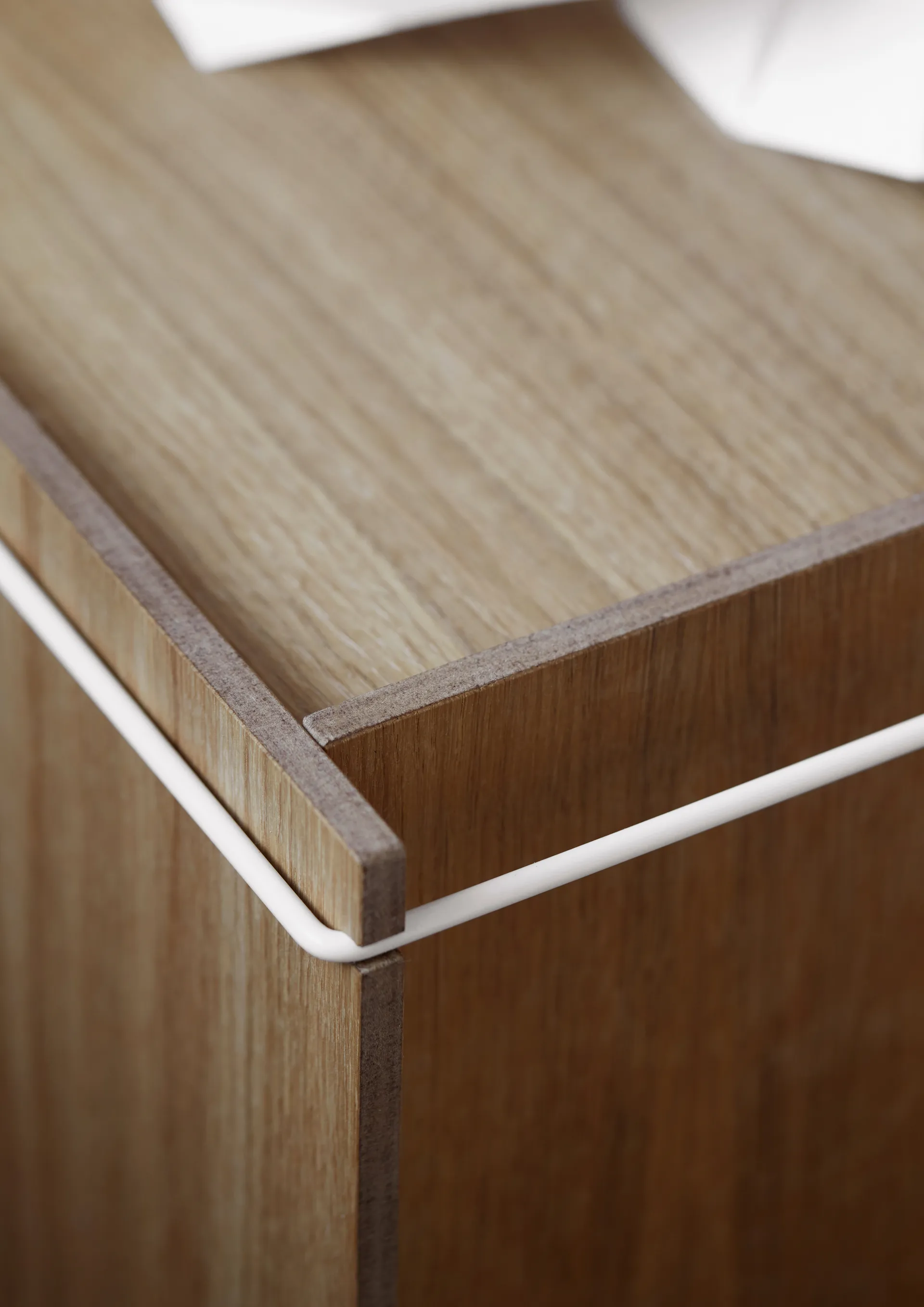 Storage box oak 33x60 cm, Wood. white MOEBE