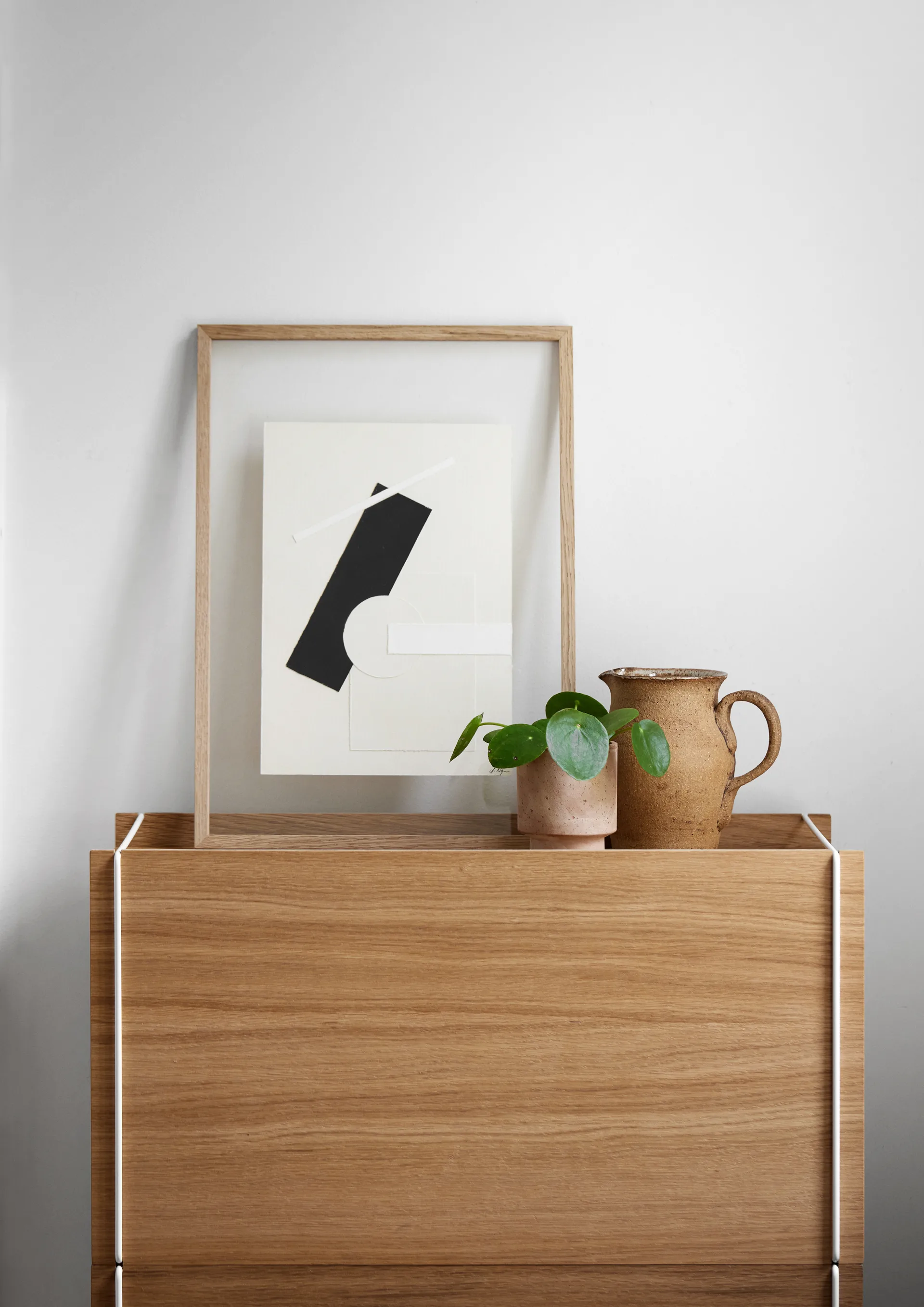 Storage box oak 33x60 cm, Wood. white MOEBE