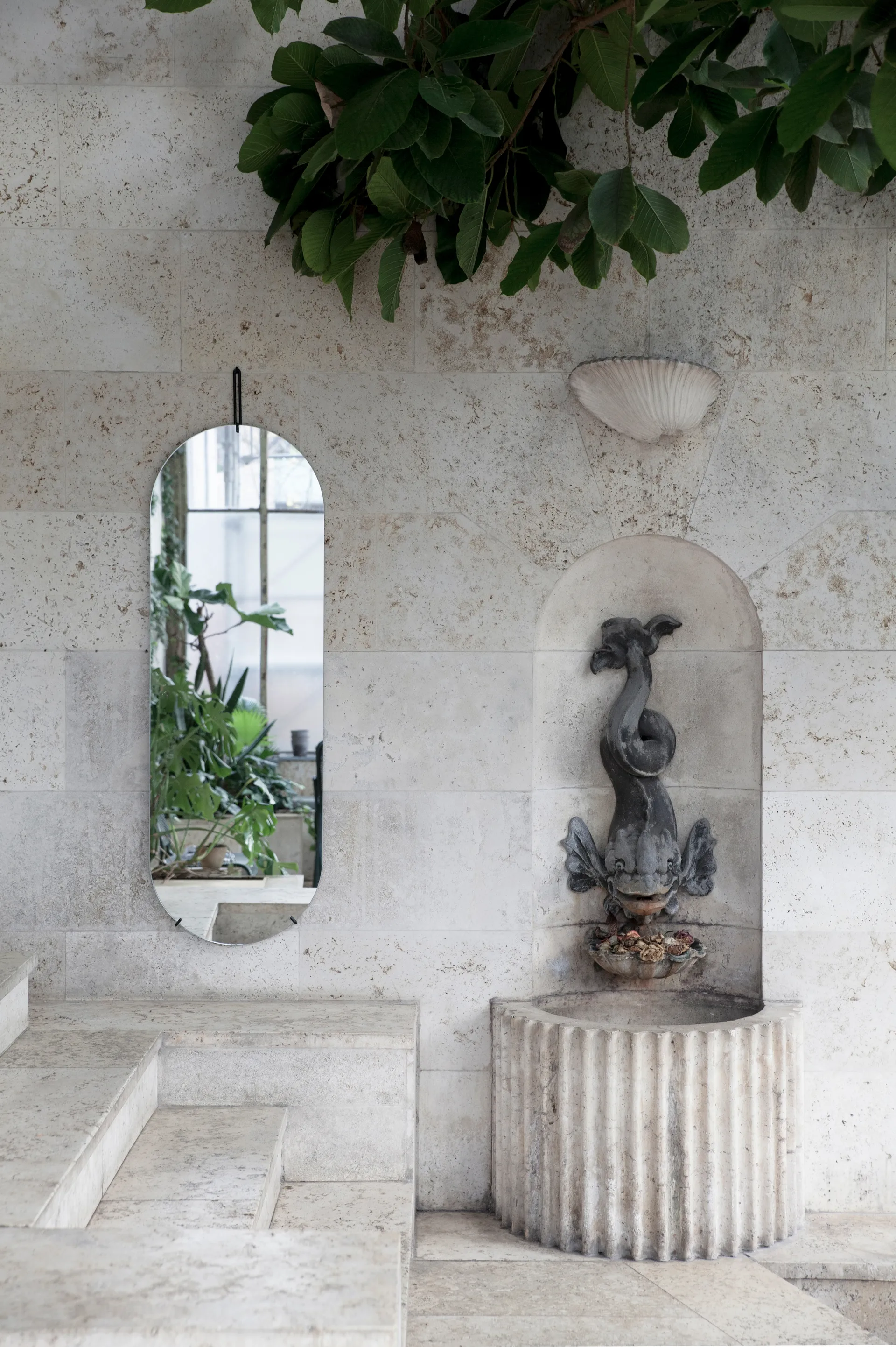 Wall mirror 40.4x146.9 cm, Black MOEBE