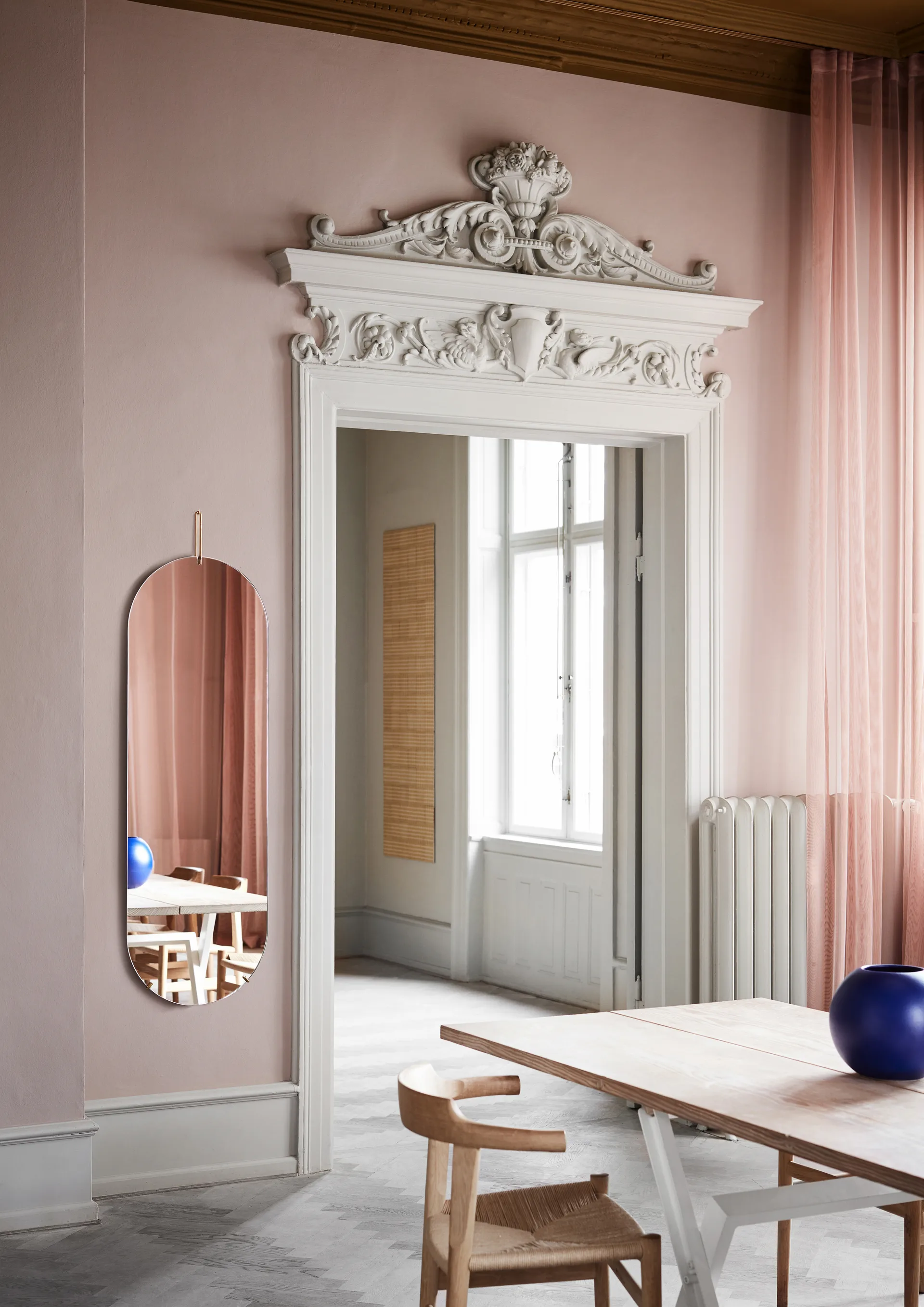 Wall mirror 40.4x146.9 cm, Brass MOEBE