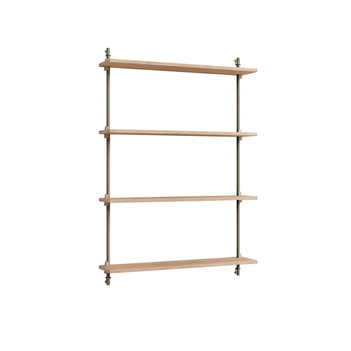 Wall Shelving wall shelf - Oak-warm grey, 92x115x17.5 cm, WS.115.1 - MOEBE
